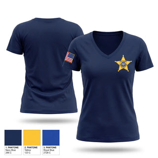 Womens Short Sleeve Vneck Shirt, SHERIFF, Police, Teamtime, Team time, sublimation, custom sports apparel, team uniforms, spirit wear, spiritwear, sports uniforms, custom shirts, team store, custom team store, fundraiser sports, apparel fundraiser