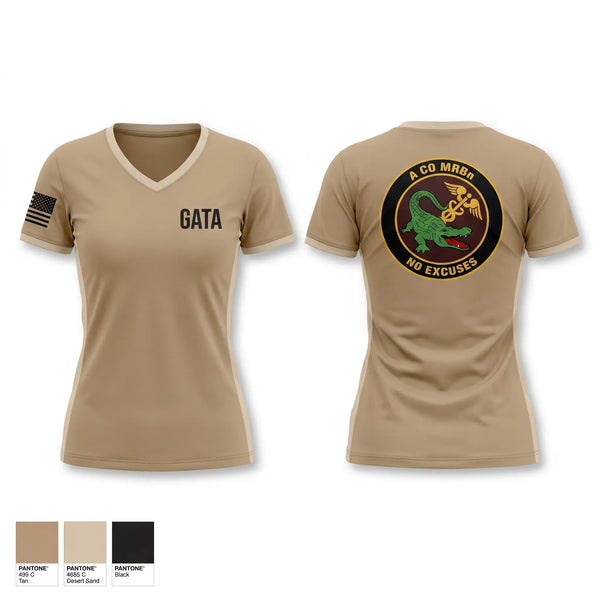 Womens Short Sleeve Vneck Shirt, MRBN- A Co, Army, Teamtime, Team time, sublimation, custom sports apparel, team uniforms, spirit wear, spiritwear, sports uniforms, custom shirts, team store, custom team store, fundraiser sports, apparel fundraiser