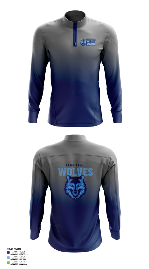 Quarter Zip Jacket, Echo Trail Wolfpack, Men's Basketball, Teamtime, Team time, sublimation, custom sports apparel, team uniforms, spirit wear, spiritwear, sports uniforms, custom shirts, team store, custom team store, fundraiser sports, apparel fundraiser