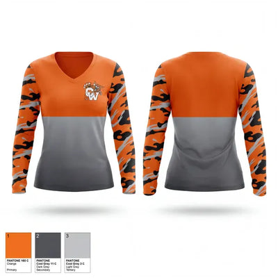 Chalker High School Baseball 80081175 Women's Long Sleeve V-neck Shirt - 1