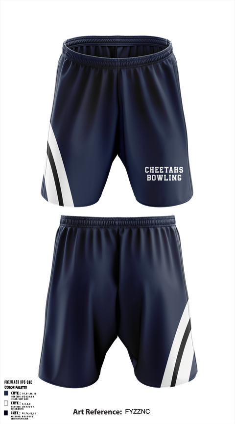 Athletic Shorts With Pockets, Cheetahs, Bowling, Teamtime, Team time, sublimation, custom sports apparel, team uniforms, spirit wear, spiritwear, sports uniforms, custom shirts, team store, custom team store, fundraiser sports, apparel fundraiser