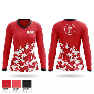 Womens Long Sleeve Vneck Shirt, LongShot Martial Arts, , Teamtime, Team time, sublimation, custom sports apparel, team uniforms, spirit wear, spiritwear, sports uniforms, custom shirts, team store, custom team store, fundraiser sports, apparel fundraiser