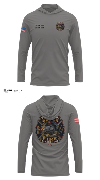 Long Sleeve hooded sunshirt, Tawakoni South Volunteer Fire Department, Fire Department, Teamtime, Team time, sublimation, custom sports apparel, team uniforms, spirit wear, spiritwear, sports uniforms, custom shirts, team store, custom team store, fundraiser sports, apparel fundraiser