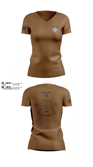 Womens Short Sleeve Vneck Shirt, 926 EN BDE, Army, Teamtime, Team time, sublimation, custom sports apparel, team uniforms, spirit wear, spiritwear, sports uniforms, custom shirts, team store, custom team store, fundraiser sports, apparel fundraiser