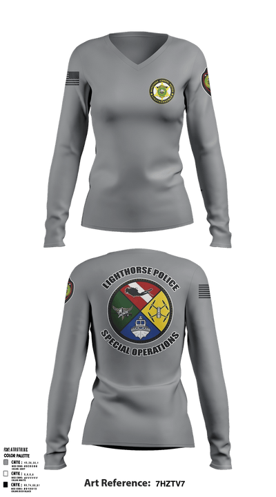 Muscogee Nation Special Operations 96454937 Women's Long Sleeve V-neck Shirt - 2 (2)