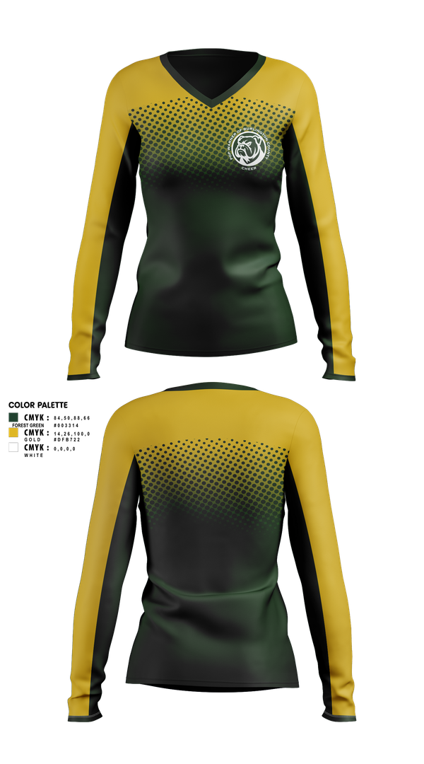 Womens Long Sleeve Vneck Shirt, Riverside Bulldogs, , Teamtime, Team time, sublimation, custom sports apparel, team uniforms, spirit wear, spiritwear, sports uniforms, custom shirts, team store, custom team store, fundraiser sports, apparel fundraiser