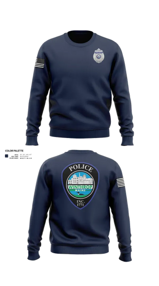 Crew Neck Sweatshirt, Winthrop Police Department, Police, Teamtime, Team time, sublimation, custom sports apparel, team uniforms, spirit wear, spiritwear, sports uniforms, custom shirts, team store, custom team store, fundraiser sports, apparel fundraiser