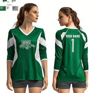 Women's Long Sleeve Vneck Shirt, Burley High School Volleyball, Women's Volleyball, Teamtime, Team time, sublimation, custom sports apparel, team uniforms, spirit wear, spiritwear, sports uniforms, custom shirts, team store, custom team store, fundraiser sports, apparel fundraiser