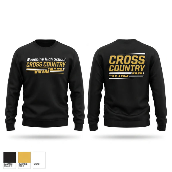 Crew Neck Sweatshirt, Woodbine High School Cross Country, Cross Country, Teamtime, Team time, sublimation, custom sports apparel, team uniforms, spirit wear, spiritwear, sports uniforms, custom shirts, team store, custom team store, fundraiser sports, apparel fundraiser