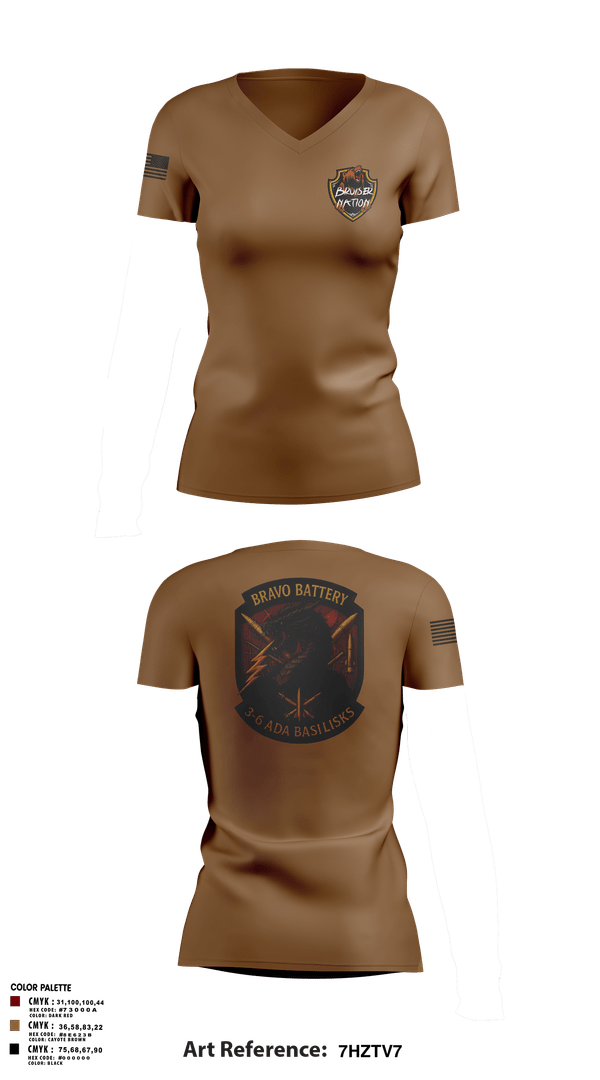 Womens Short Sleeve Vneck Shirt, Bravo 3-6 ADA, Army, Teamtime, Team time, sublimation, custom sports apparel, team uniforms, spirit wear, spiritwear, sports uniforms, custom shirts, team store, custom team store, fundraiser sports, apparel fundraiser