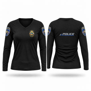 Womens Long Sleeve Vneck Shirt, GENERIC TEXAS POLICE OFFICER, Police, Teamtime, Team time, sublimation, custom sports apparel, team uniforms, spirit wear, spiritwear, sports uniforms, custom shirts, team store, custom team store, fundraiser sports, apparel fundraiser