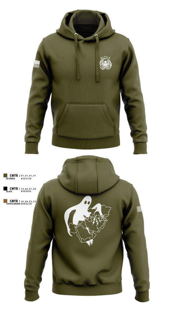 Hoodie, A Co 8th Psy-B, Army, Teamtime, Team time, sublimation, custom sports apparel, team uniforms, spirit wear, spiritwear, sports uniforms, custom shirts, team store, custom team store, fundraiser sports, apparel fundraiser