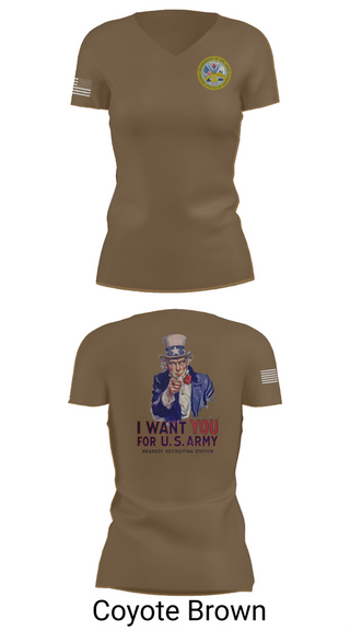 Womens Short Sleeve Vneck Shirt, US Army I Want You, Army, Teamtime, Team time, sublimation, custom sports apparel, team uniforms, spirit wear, spiritwear, sports uniforms, custom shirts, team store, custom team store, fundraiser sports, apparel fundraiser