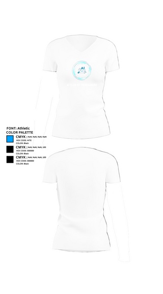 Womens Short Sleeve Vneck Shirt, AI club at Thunderbird, , Teamtime, Team time, sublimation, custom sports apparel, team uniforms, spirit wear, spiritwear, sports uniforms, custom shirts, team store, custom team store, fundraiser sports, apparel fundraiser