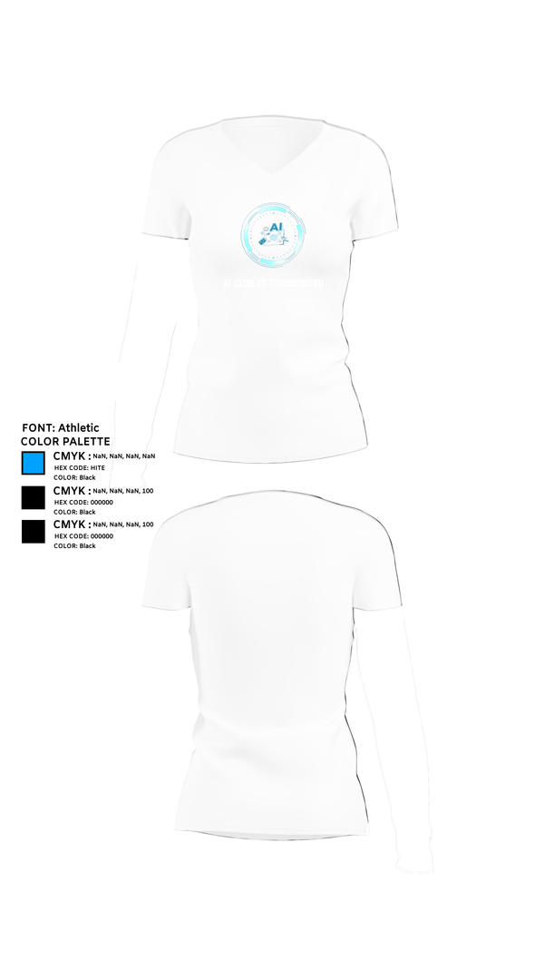Womens Short Sleeve Vneck Shirt, AI club at Thunderbird, , Teamtime, Team time, sublimation, custom sports apparel, team uniforms, spirit wear, spiritwear, sports uniforms, custom shirts, team store, custom team store, fundraiser sports, apparel fundraiser