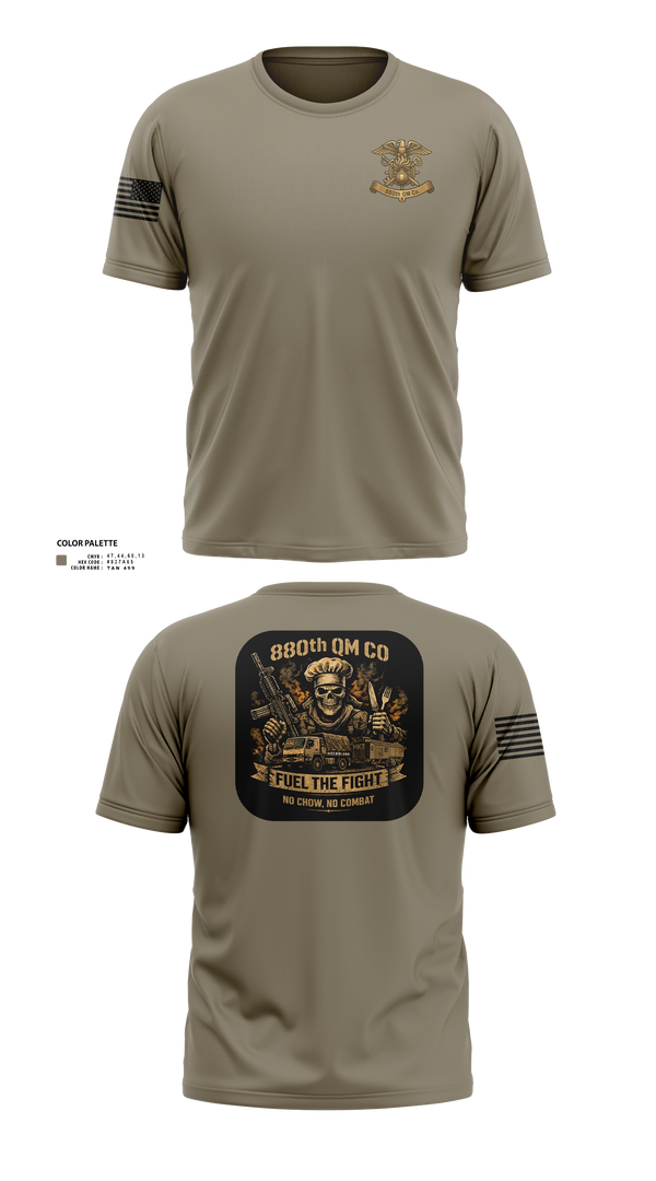 Old School Cotton Feel Shirt, 880th QM CO, Army, Teamtime, Team time, sublimation, custom sports apparel, team uniforms, spirit wear, spiritwear, sports uniforms, custom shirts, team store, custom team store, fundraiser sports, apparel fundraiser