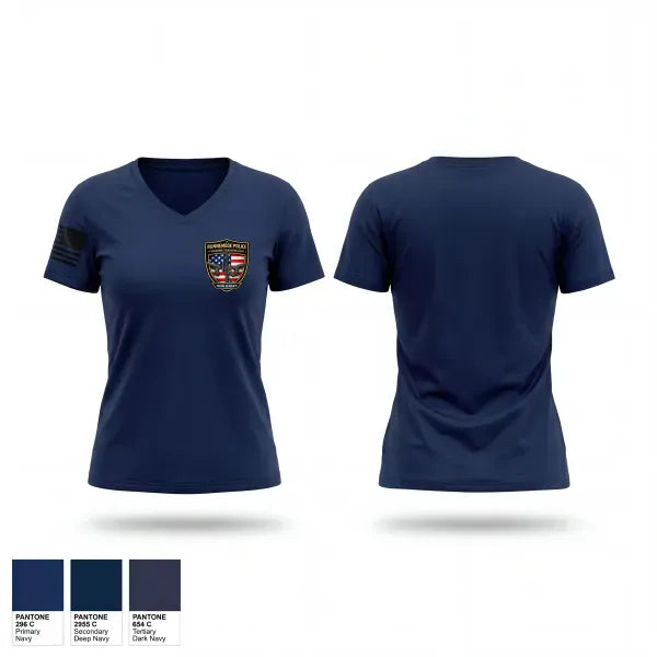 Womens Short Sleeve Vneck Shirt, Runnemede Police, Police, Teamtime, Team time, sublimation, custom sports apparel, team uniforms, spirit wear, spiritwear, sports uniforms, custom shirts, team store, custom team store, fundraiser sports, apparel fundraiser