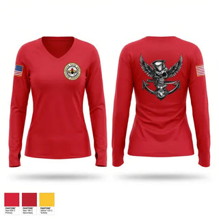 Womens Long Sleeve Vneck Shirt, WEPS/G-3, Navy, Teamtime, Team time, sublimation, custom sports apparel, team uniforms, spirit wear, spiritwear, sports uniforms, custom shirts, team store, custom team store, fundraiser sports, apparel fundraiser