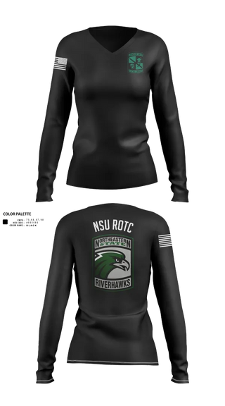 Womens Long Sleeve Vneck Shirt, River Hawks, Army, Teamtime, Team time, sublimation, custom sports apparel, team uniforms, spirit wear, spiritwear, sports uniforms, custom shirts, team store, custom team store, fundraiser sports, apparel fundraiser