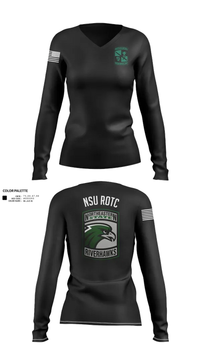 River Hawks 91218666 Women's Long Sleeve V-neck Shirt - 150