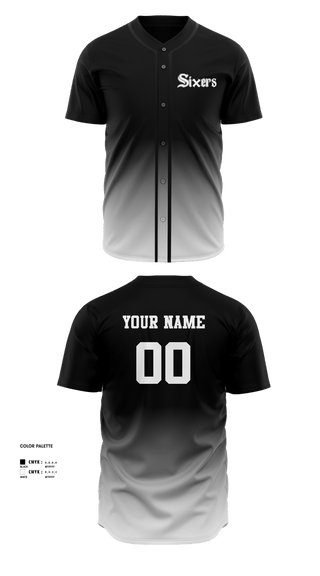 Full Button Baseball Jersey, Central Washington Sixers, Baseball, Teamtime, Team time, sublimation, custom sports apparel, team uniforms, spirit wear, spiritwear, sports uniforms, custom shirts, team store, custom team store, fundraiser sports, apparel fundraiser