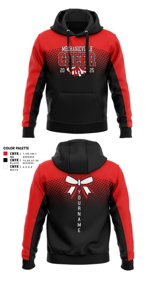 Hoodie, Mechanicville High School Cheer, Cheer, Teamtime, Team time, sublimation, custom sports apparel, team uniforms, spirit wear, spiritwear, sports uniforms, custom shirts, team store, custom team store, fundraiser sports, apparel fundraiser
