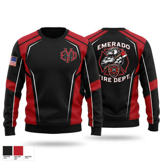 Crew Neck Sweatshirt, Emerado Volunteer Fire Department, Fire Department, Teamtime, Team time, sublimation, custom sports apparel, team uniforms, spirit wear, spiritwear, sports uniforms, custom shirts, team store, custom team store, fundraiser sports, apparel fundraiser