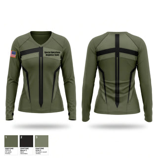 Womens Long Sleeve Vneck Shirt, Special Operations Response Team, Police, Teamtime, Team time, sublimation, custom sports apparel, team uniforms, spirit wear, spiritwear, sports uniforms, custom shirts, team store, custom team store, fundraiser sports, apparel fundraiser