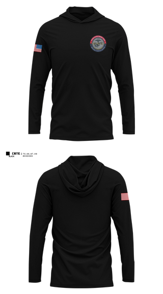 Long Sleeve Performance Shirt with hood, MCAS Miramar Emergency Dispatch, Marines, Teamtime, Team time, sublimation, custom sports apparel, team uniforms, spirit wear, spiritwear, sports uniforms, custom shirts, team store, custom team store, fundraiser sports, apparel fundraiser