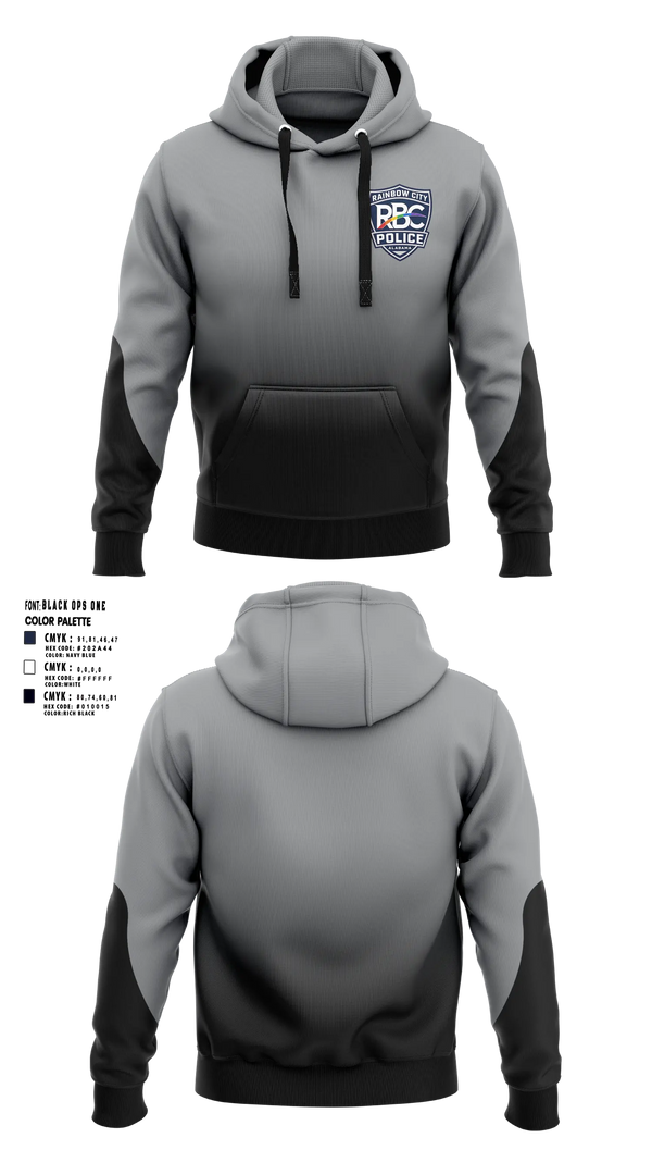 Hoodie, Rainbow City Police Department, Police, Teamtime, Team time, sublimation, custom sports apparel, team uniforms, spirit wear, spiritwear, sports uniforms, custom shirts, team store, custom team store, fundraiser sports, apparel fundraiser