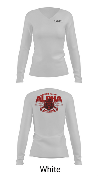 Womens Long Sleeve Vneck Shirt, Animal, Army, Teamtime, Team time, sublimation, custom sports apparel, team uniforms, spirit wear, spiritwear, sports uniforms, custom shirts, team store, custom team store, fundraiser sports, apparel fundraiser