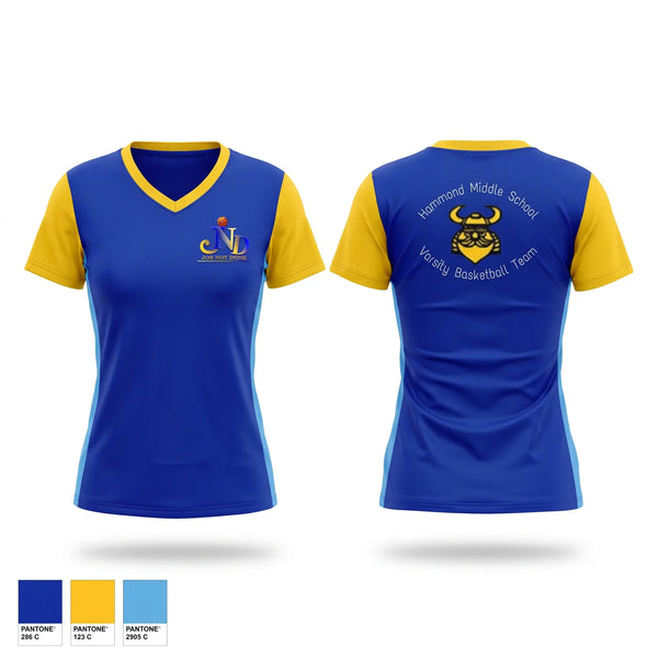 JND University Women's Short Sleeve V-neck Shirt - 1