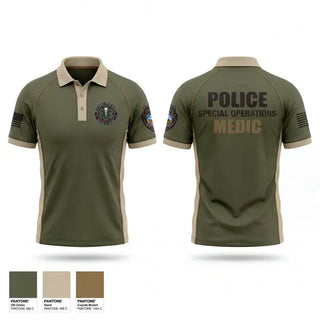 Short Sleeve Performance Polo, Muscogee Nation Police Tactical Medical team, Police, Teamtime, Team time, sublimation, custom sports apparel, team uniforms, spirit wear, spiritwear, sports uniforms, custom shirts, team store, custom team store, fundraiser sports, apparel fundraiser