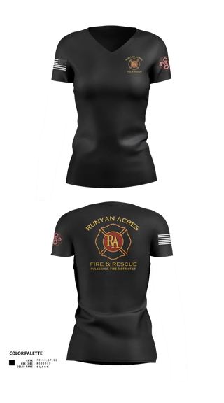 Womens Short Sleeve Vneck Shirt, RUNYAN ACRES FIRE DEPARTMENT, , Teamtime, Team time, sublimation, custom sports apparel, team uniforms, spirit wear, spiritwear, sports uniforms, custom shirts, team store, custom team store, fundraiser sports, apparel fundraiser