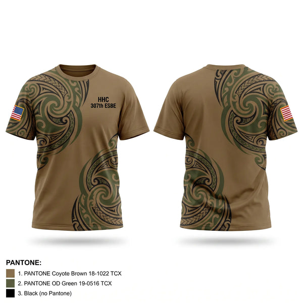 Old School Cotton Feel Shirt, HHC, 307th ESB-E, Army, Teamtime, Team time, sublimation, custom sports apparel, team uniforms, spirit wear, spiritwear, sports uniforms, custom shirts, team store, custom team store, fundraiser sports, apparel fundraiser