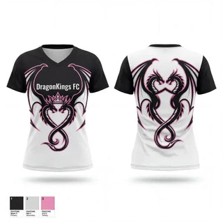 Womens Short Sleeve Vneck Shirt, DragonKings FC, Men's Soccer, Teamtime, Team time, sublimation, custom sports apparel, team uniforms, spirit wear, spiritwear, sports uniforms, custom shirts, team store, custom team store, fundraiser sports, apparel fundraiser
