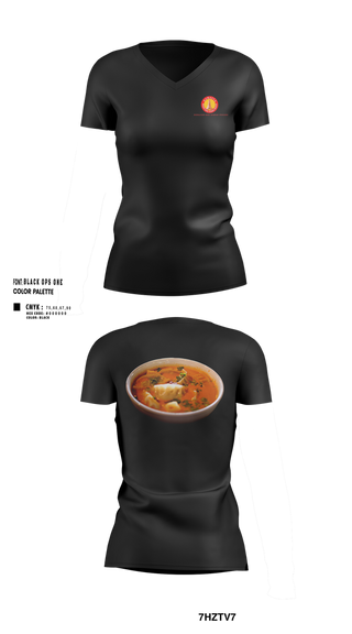 Womens Short Sleeve Vneck Shirt, Namaste MoMo and Curry House, , Teamtime, Team time, sublimation, custom sports apparel, team uniforms, spirit wear, spiritwear, sports uniforms, custom shirts, team store, custom team store, fundraiser sports, apparel fundraiser
