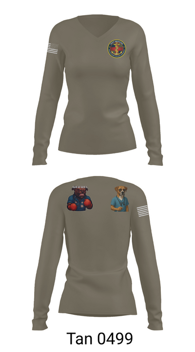 USS Boxer 48343229 Women's Long Sleeve V-neck Shirt - 73