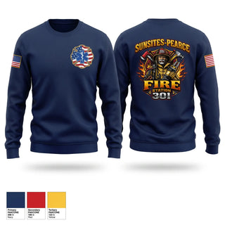 Crew Neck Sweatshirt, Sunsites Pearce Fire District S301, Fire Department, Teamtime, Team time, sublimation, custom sports apparel, team uniforms, spirit wear, spiritwear, sports uniforms, custom shirts, team store, custom team store, fundraiser sports, apparel fundraiser