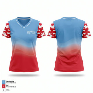 Womens Short Sleeve Vneck Shirt, Elevate, Softball, Teamtime, Team time, sublimation, custom sports apparel, team uniforms, spirit wear, spiritwear, sports uniforms, custom shirts, team store, custom team store, fundraiser sports, apparel fundraiser
