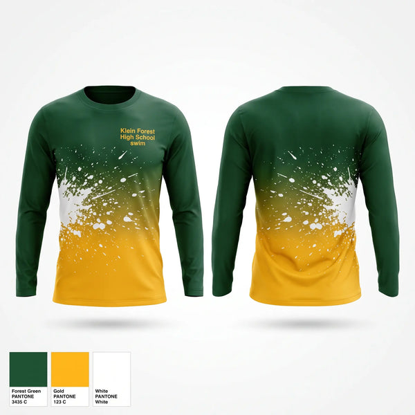 Long Sleeve Performance Shirt, Klein Forest High School swim, Swimming, Teamtime, Team time, sublimation, custom sports apparel, team uniforms, spirit wear, spiritwear, sports uniforms, custom shirts, team store, custom team store, fundraiser sports, apparel fundraiser