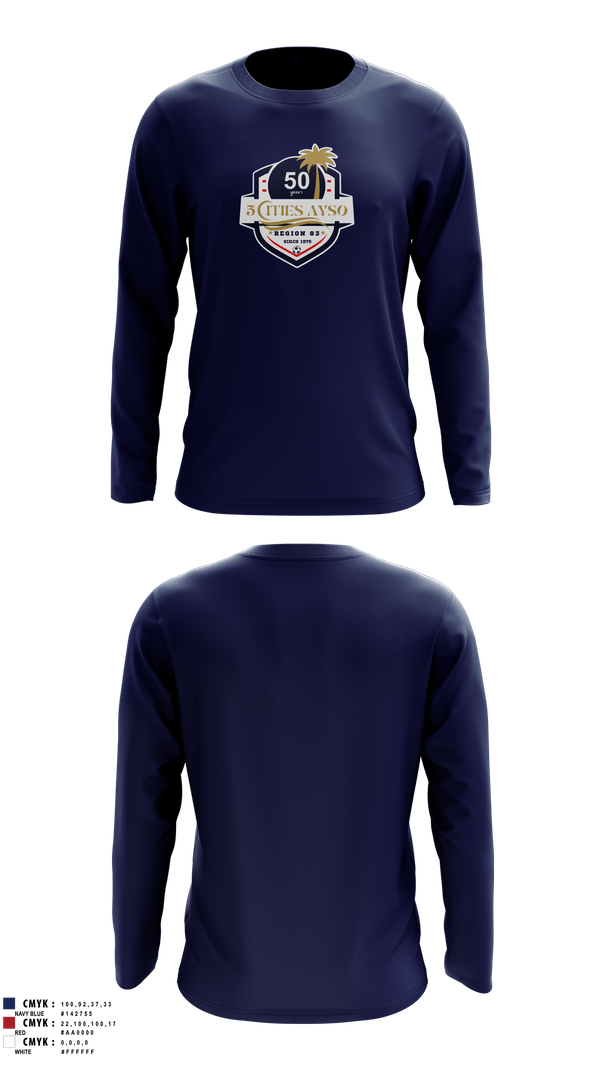 Long Sleeve Performance Shirt, 5 Cities AYSO All Stars, Men's Soccer, Teamtime, Team time, sublimation, custom sports apparel, team uniforms, spirit wear, spiritwear, sports uniforms, custom shirts, team store, custom team store, fundraiser sports, apparel fundraiser