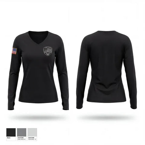 Womens Long Sleeve Vneck Shirt, Salem county corrections response team, Police, Teamtime, Team time, sublimation, custom sports apparel, team uniforms, spirit wear, spiritwear, sports uniforms, custom shirts, team store, custom team store, fundraiser sports, apparel fundraiser