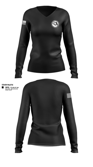 Womens Long Sleeve Vneck Shirt, Florida Department of Corrections, Police, Teamtime, Team time, sublimation, custom sports apparel, team uniforms, spirit wear, spiritwear, sports uniforms, custom shirts, team store, custom team store, fundraiser sports, apparel fundraiser