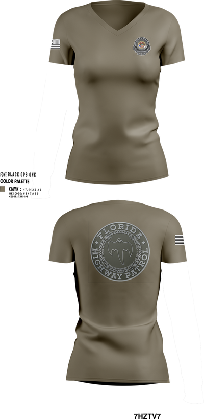 Florida Highway Patrol 5155523 Women's Short Sleeve V-neck Shirt - 101