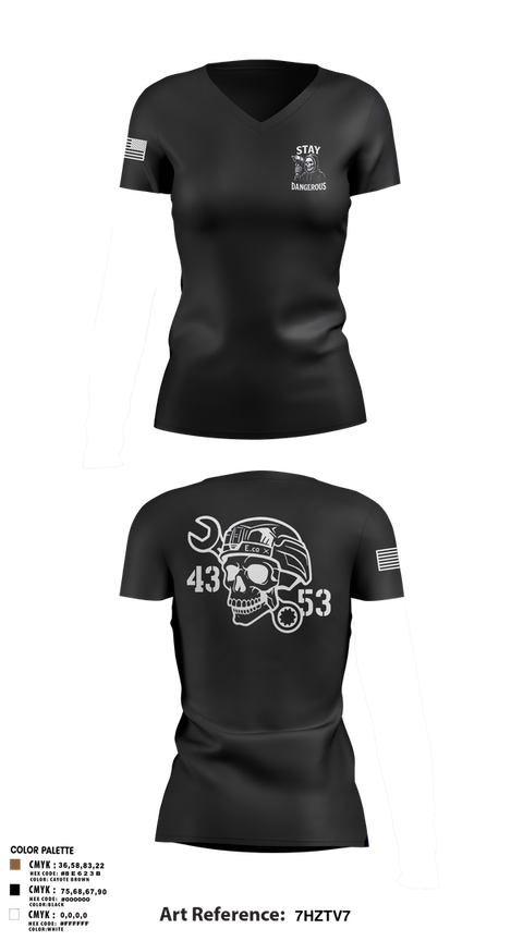 Womens Short Sleeve Vneck Shirt, 4-3 AHB, , Teamtime, Team time, sublimation, custom sports apparel, team uniforms, spirit wear, spiritwear, sports uniforms, custom shirts, team store, custom team store, fundraiser sports, apparel fundraiser