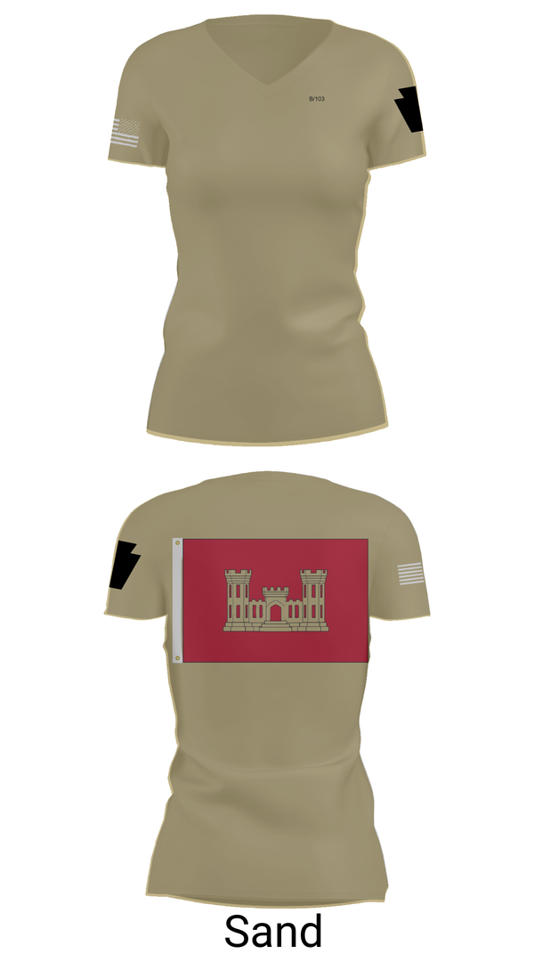 Womens Short Sleeve Vneck Shirt, B 103 EN BN, National Guard, Teamtime, Team time, sublimation, custom sports apparel, team uniforms, spirit wear, spiritwear, sports uniforms, custom shirts, team store, custom team store, fundraiser sports, apparel fundraiser