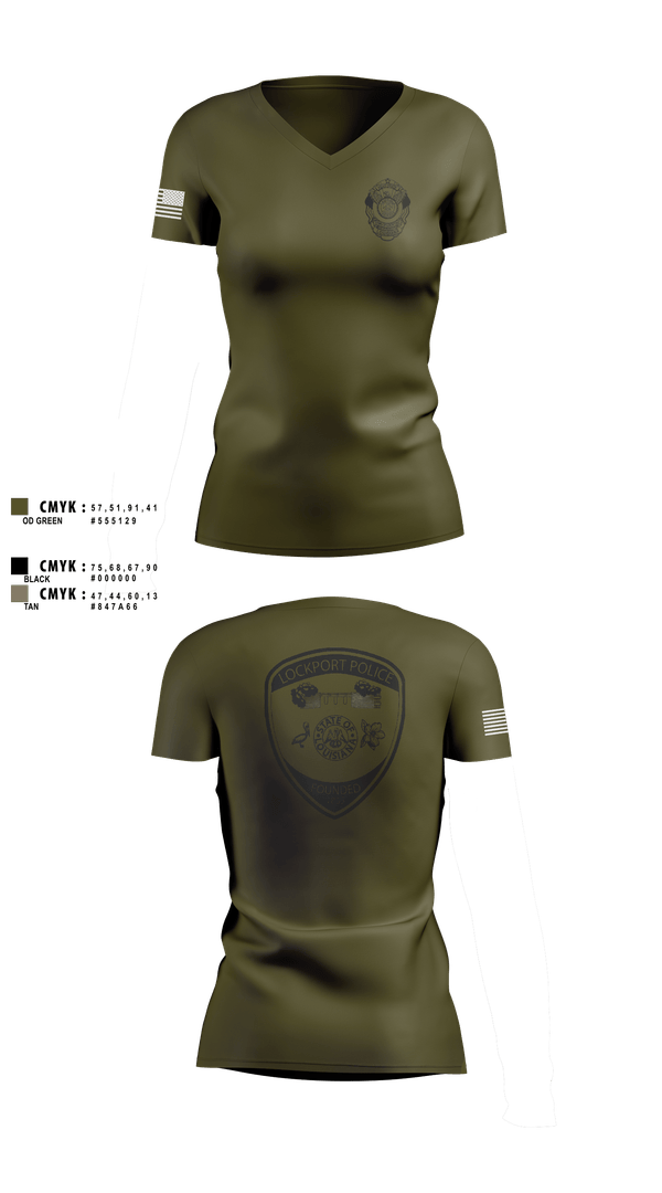 Lockport Police Department Women's Short Sleeve V-neck Shirt - 101