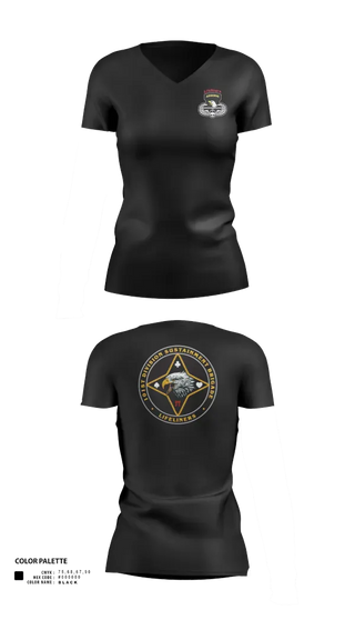 Womens Short Sleeve Vneck Shirt, 101st Division Sustainment Brigade, Army, Teamtime, Team time, sublimation, custom sports apparel, team uniforms, spirit wear, spiritwear, sports uniforms, custom shirts, team store, custom team store, fundraiser sports, apparel fundraiser