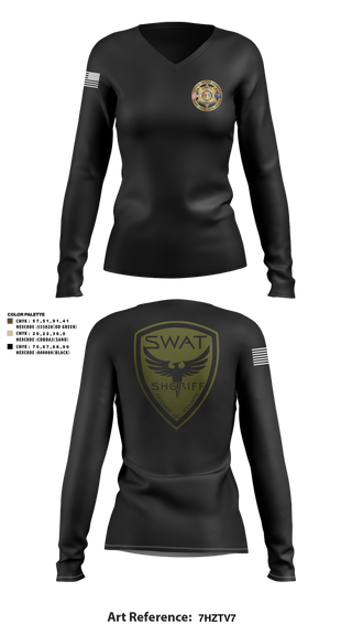 Womens Long Sleeve Vneck Shirt, , Police, Teamtime, Team time, sublimation, custom sports apparel, team uniforms, spirit wear, spiritwear, sports uniforms, custom shirts, team store, custom team store, fundraiser sports, apparel fundraiser